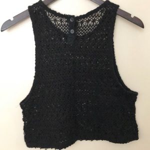 Black knit top